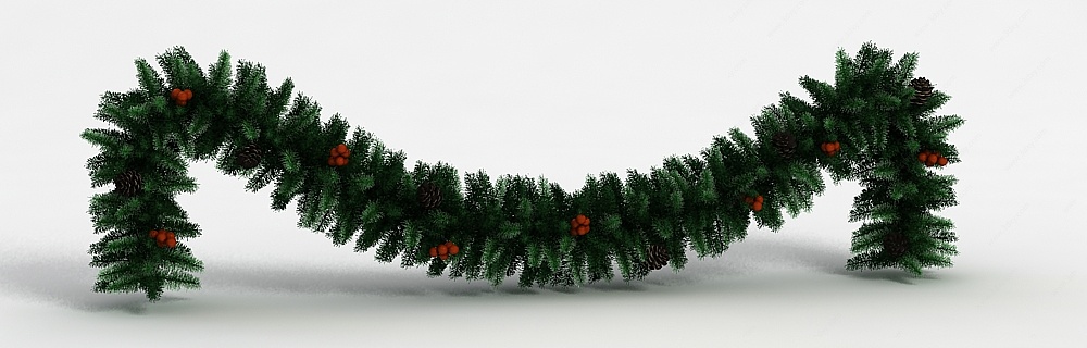 圣诞装饰树枝3D模型