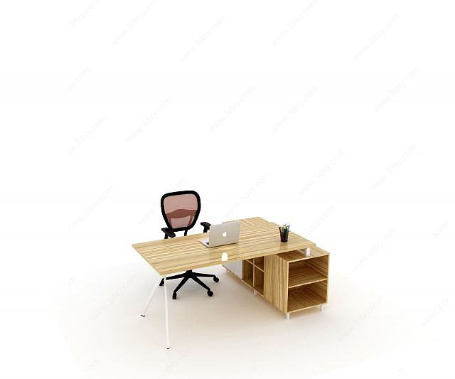 现代老板桌主管桌3D模型