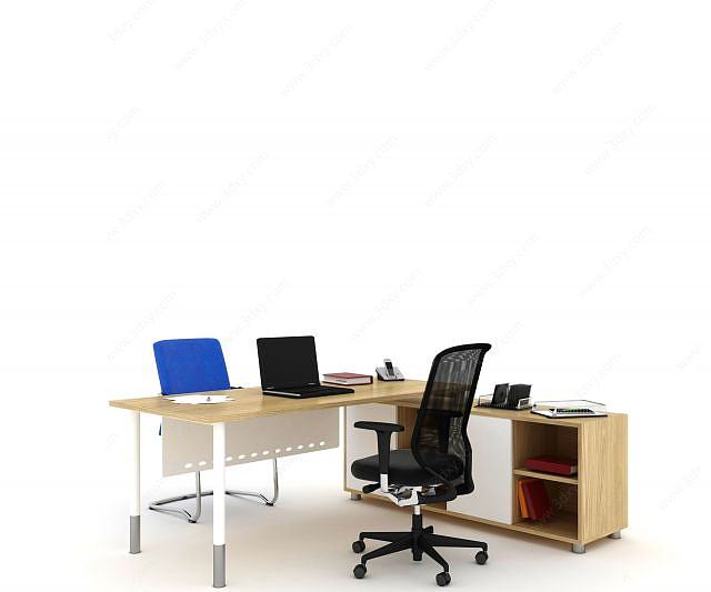 现代办公桌老板桌3D模型
