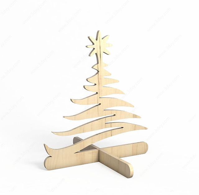木质拼接圣诞树3D模型