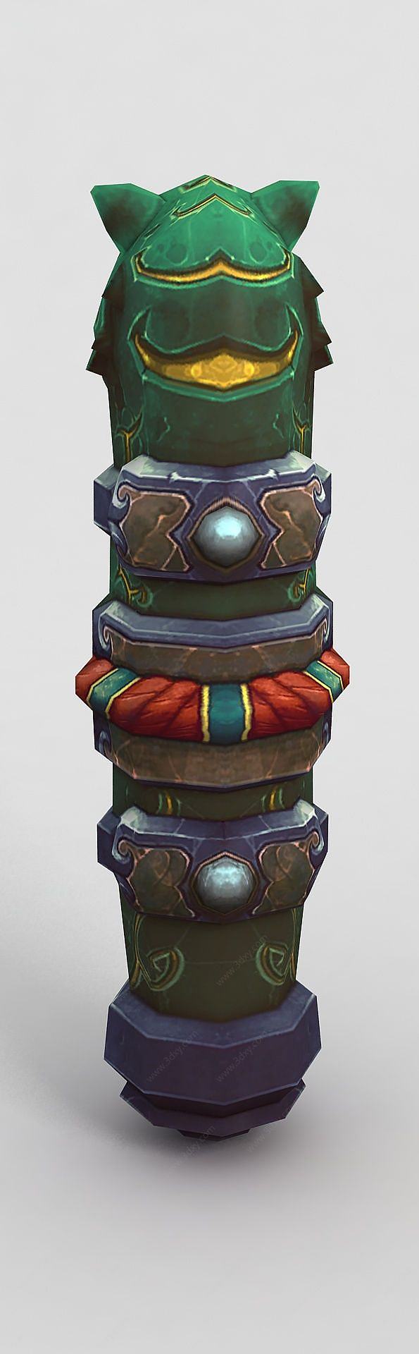 魔兽世界游戏石柱装饰3D模型