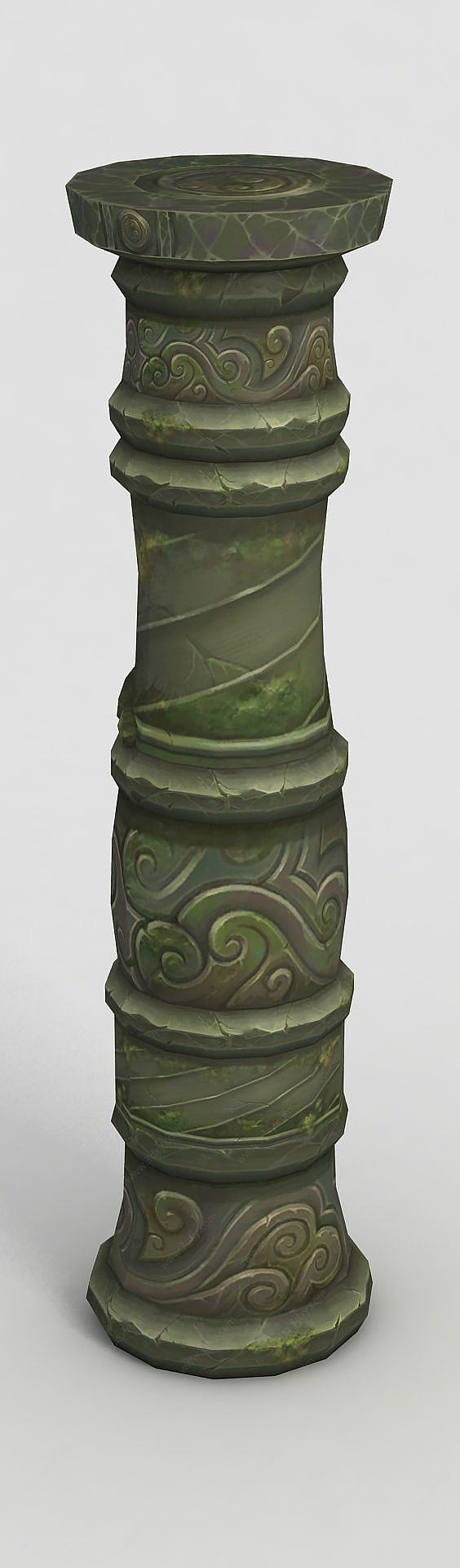 魔兽世界游戏石柱装饰3D模型