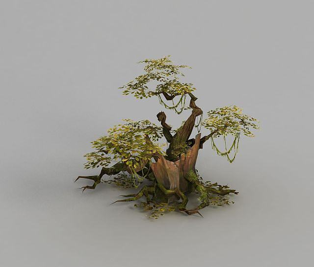 魔兽世界游戏大树3D模型