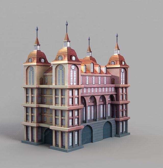 游戏场景城堡装饰3D模型