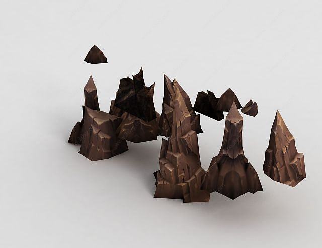 魔兽世界假山3D模型