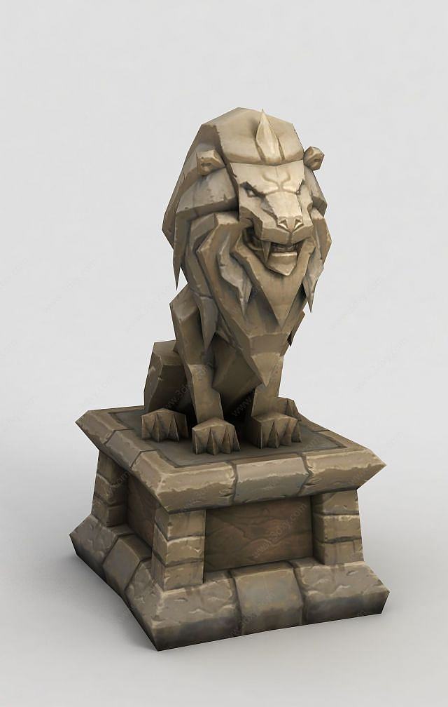魔兽世界门头石狮子3D模型