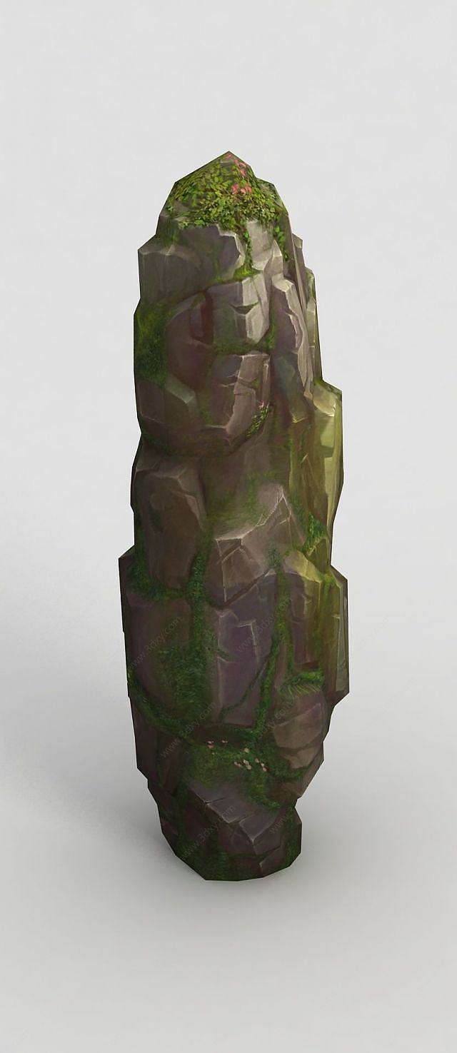 手绘写实石头模型3D模型