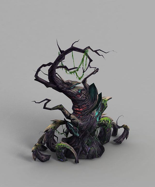 魔兽世界树木游戏场景装饰3D模型