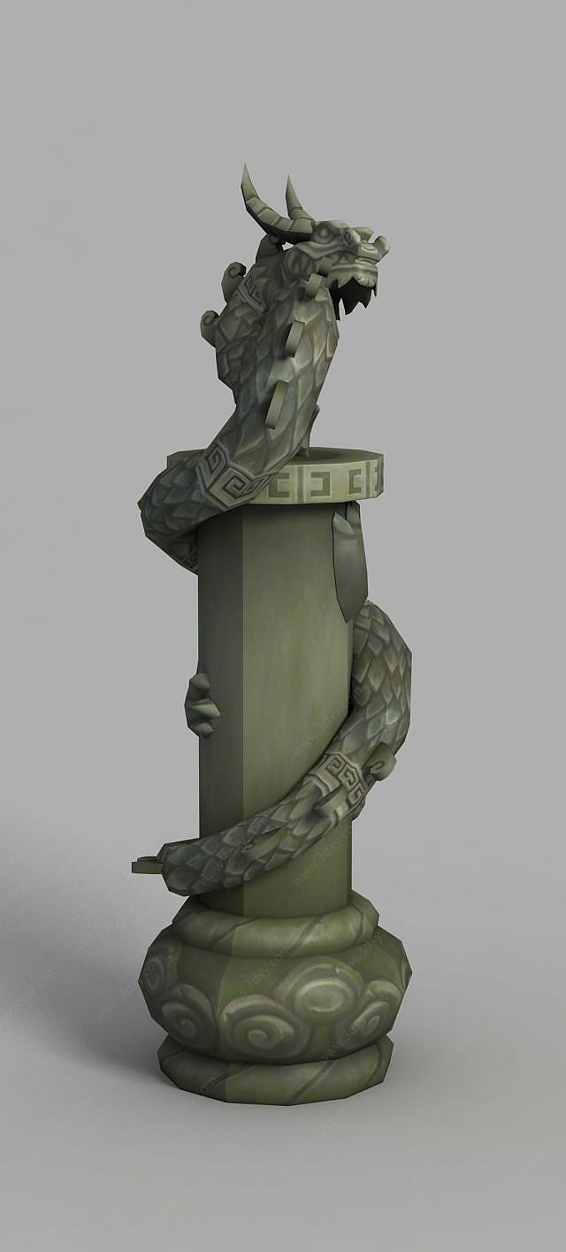 魔兽世界盘龙石柱3D模型