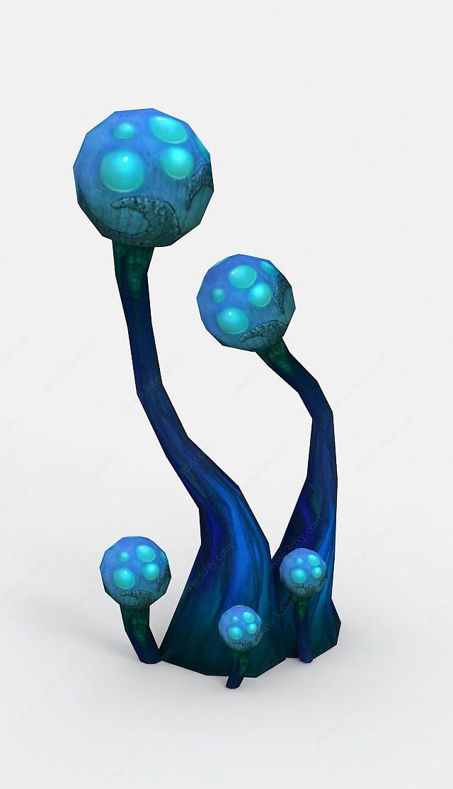 魔兽世界异形蘑菇场景装饰3D模型