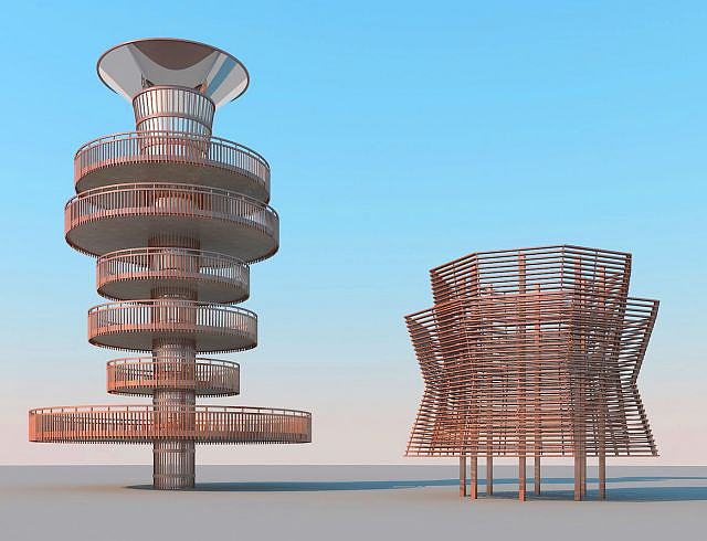 观鸟塔建筑3D模型