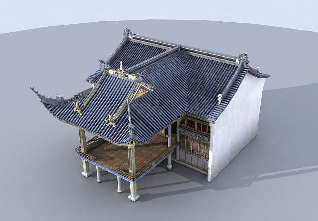 古建戏台建筑3D模型