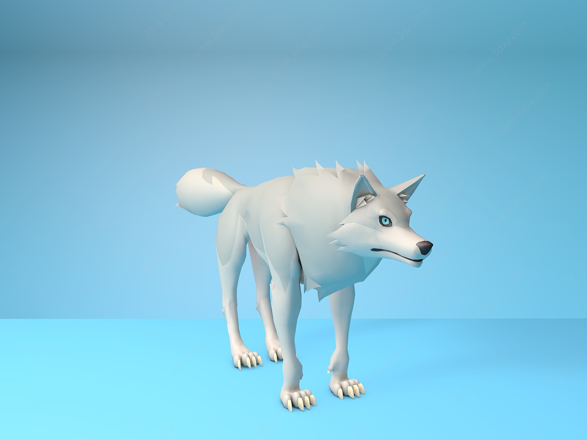 动漫狼形象3D模型