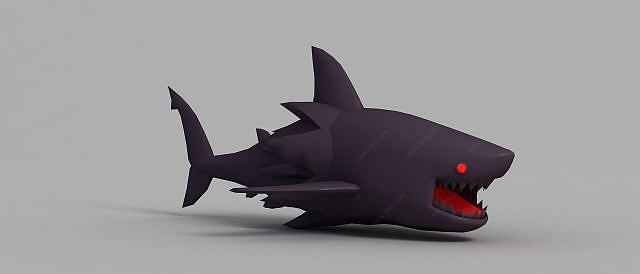 游戏鲨鱼形象3D模型