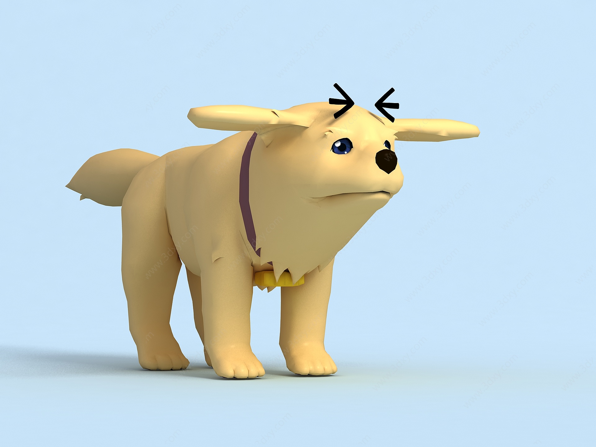 动漫小狗形象3D模型