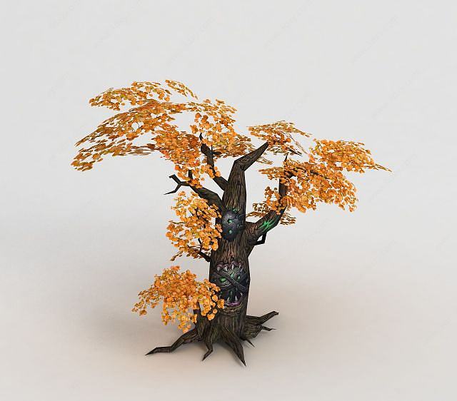 魔兽世界游戏场景树木装饰3D模型