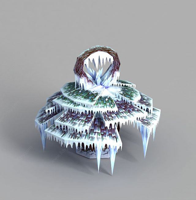 游戏场景冰挂装饰3D模型