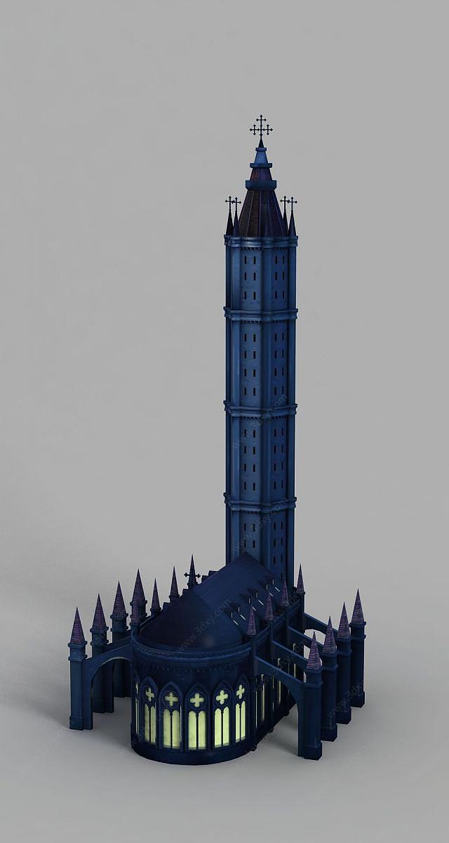 黑暗城堡动漫场景3D模型