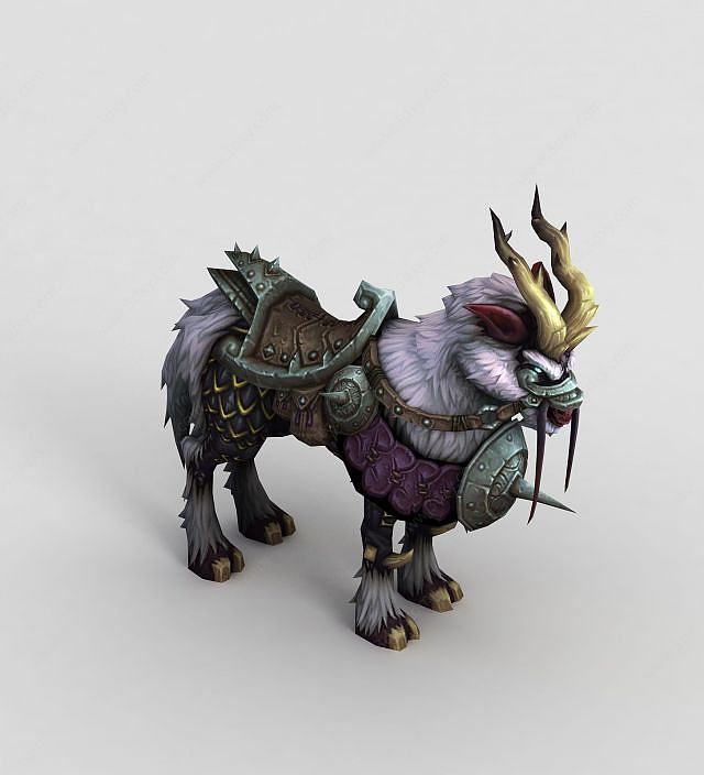 魔兽世界游戏羊坐骑3D模型