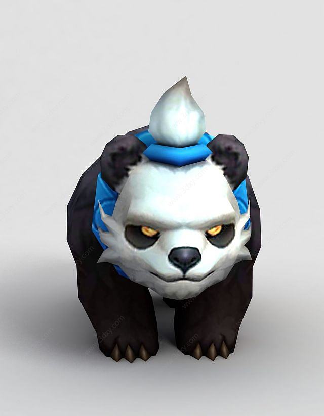 LOL王者荣耀游戏熊猫人3D模型