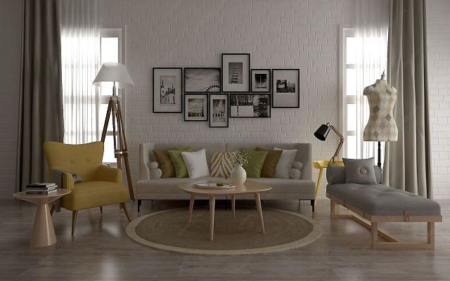 现代简约北欧沙发组合3D模型