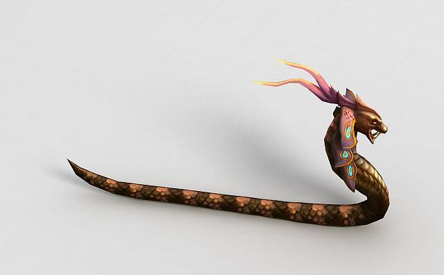 游戏角色三翎蛇3D模型