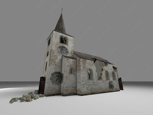 破败的教堂3D模型