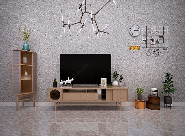 现代北欧电视柜3D模型