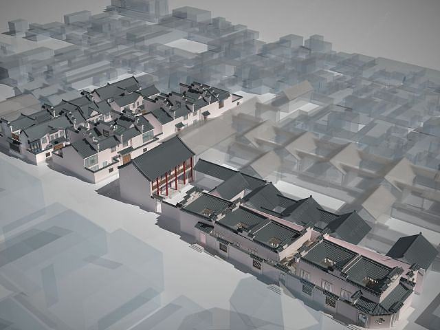 中国古建筑古建筑群3D模型