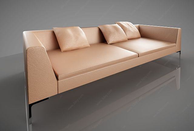 多人皮质沙发3D模型