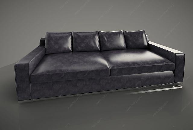 现代皮质沙发3D模型