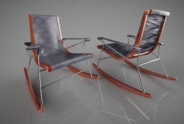 现代皮革摇椅3D模型