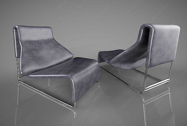 创意皮革躺椅3D模型