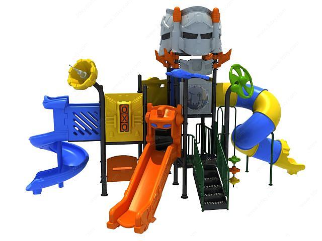 机器人滑梯儿童游乐设施3D模型