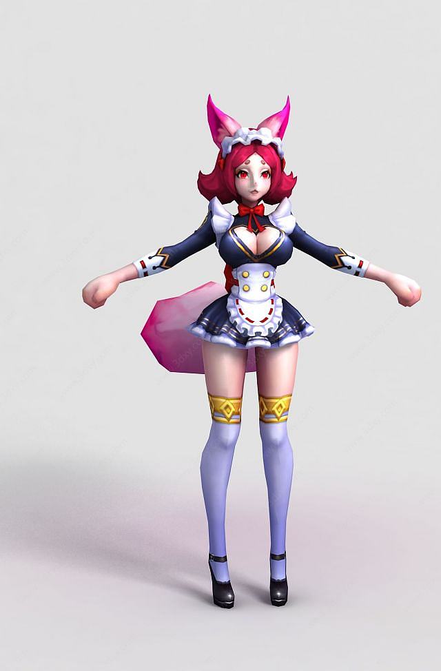 王者荣耀游戏女人物角色3D模型