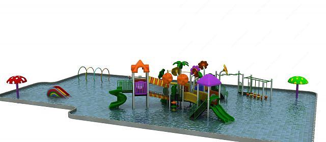 游乐设施水上滑梯3D模型