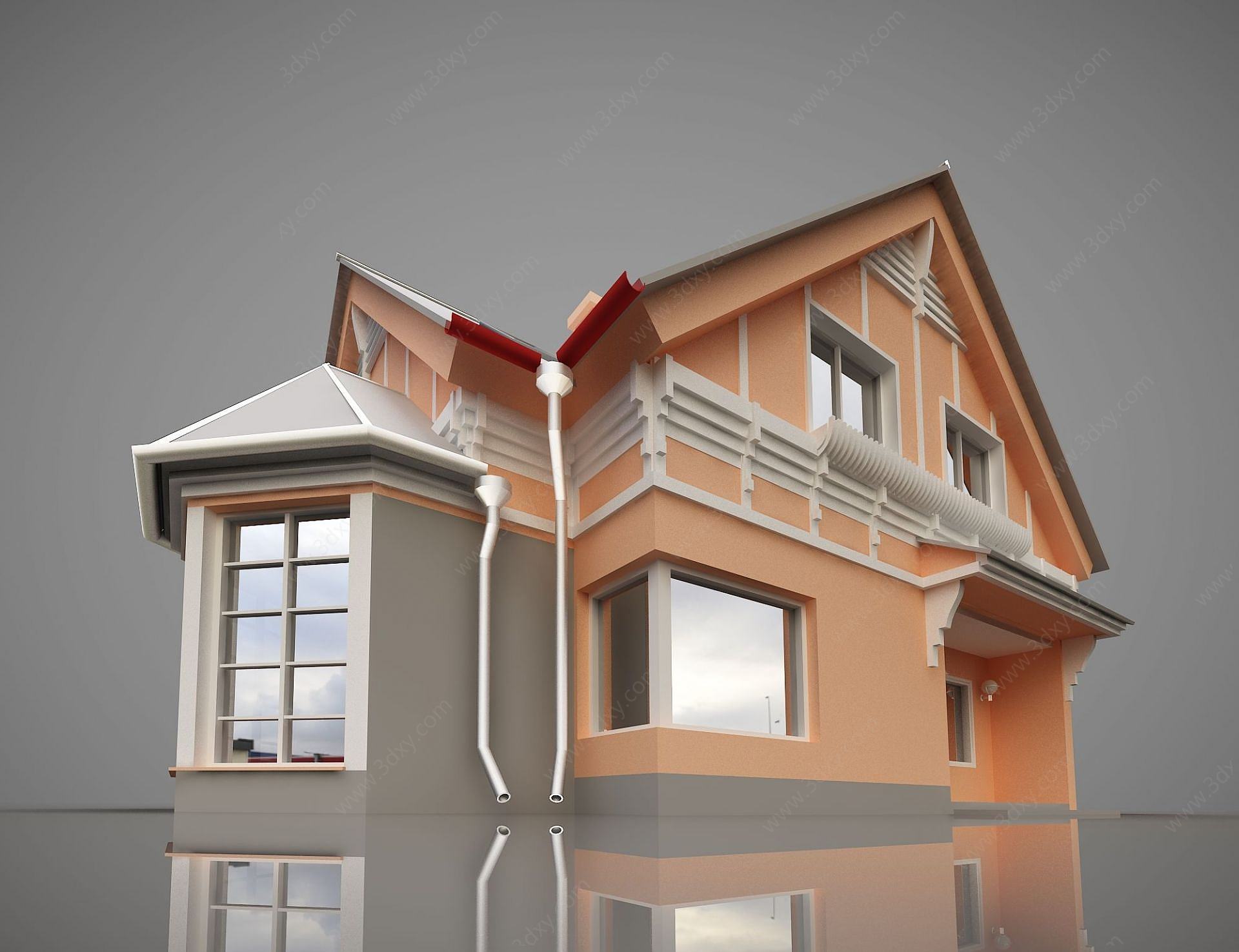 3d欧式小房子模型