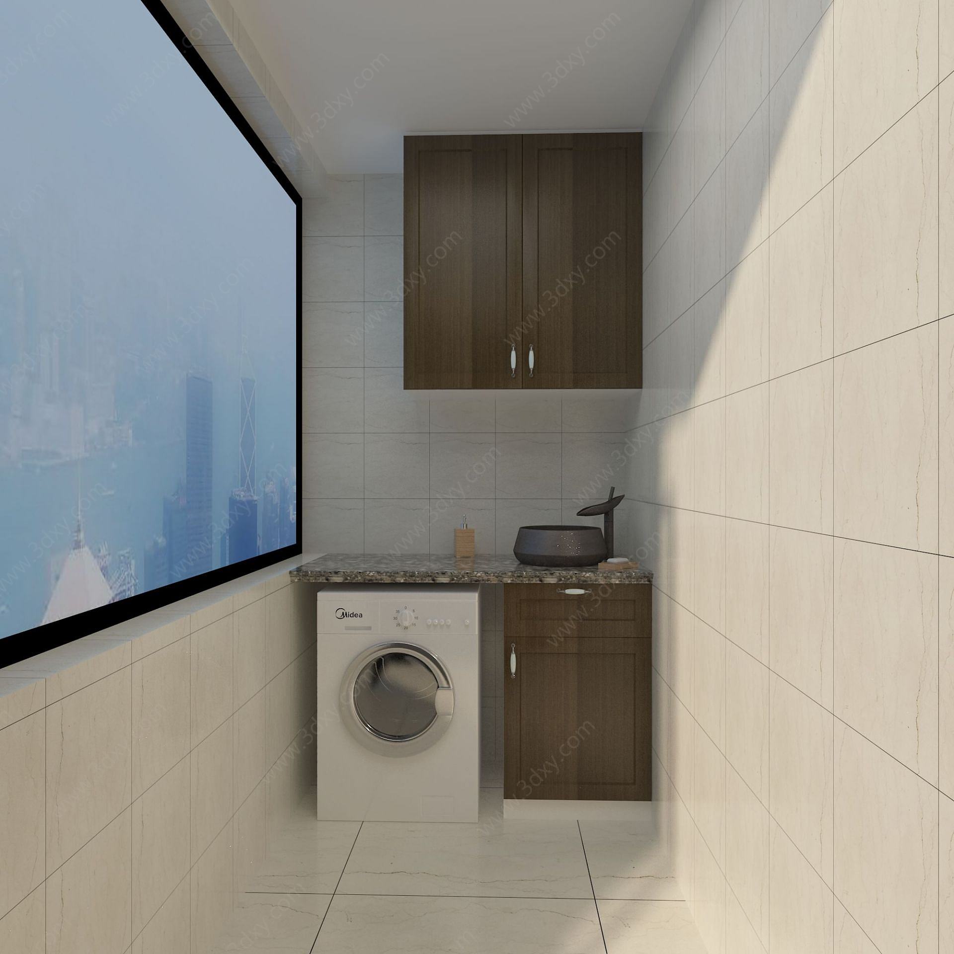洗衣机柜创意角落空间3D模型