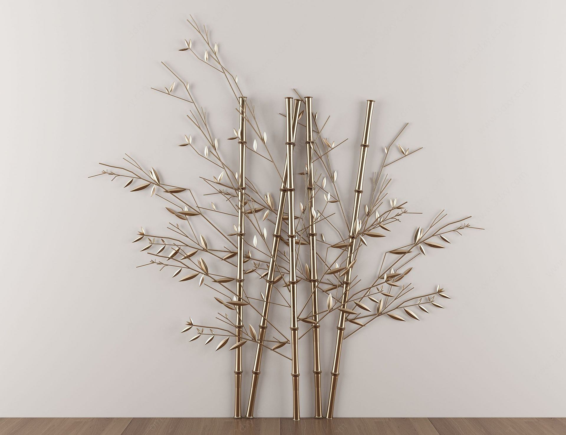 新中式金属竹子墙饰挂件3D模型