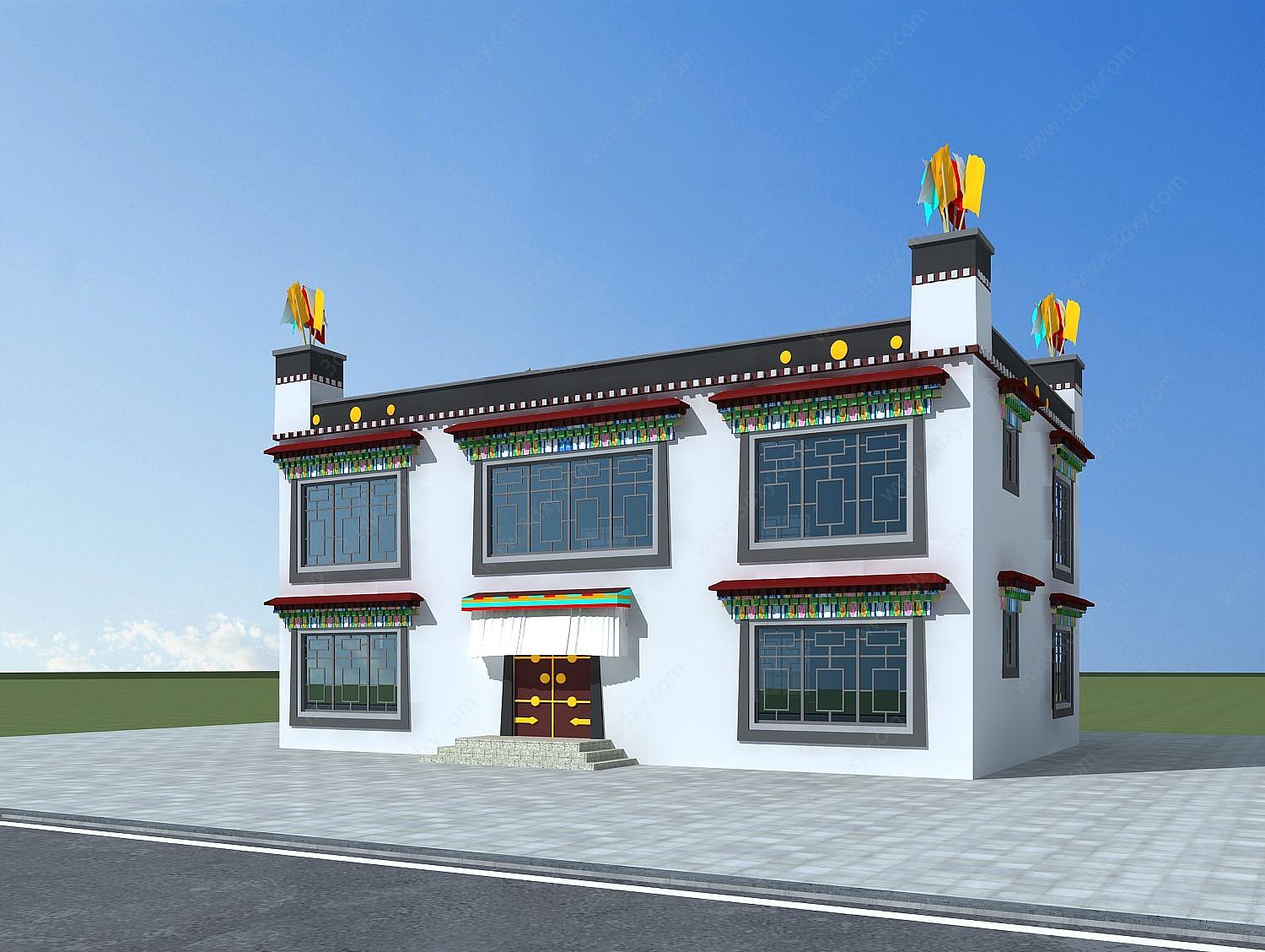 藏族民居建筑3D模型