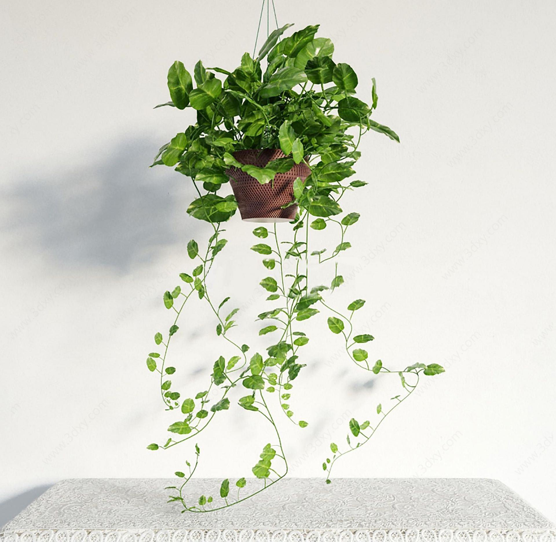 现代吊篮绿植盆栽3D模型