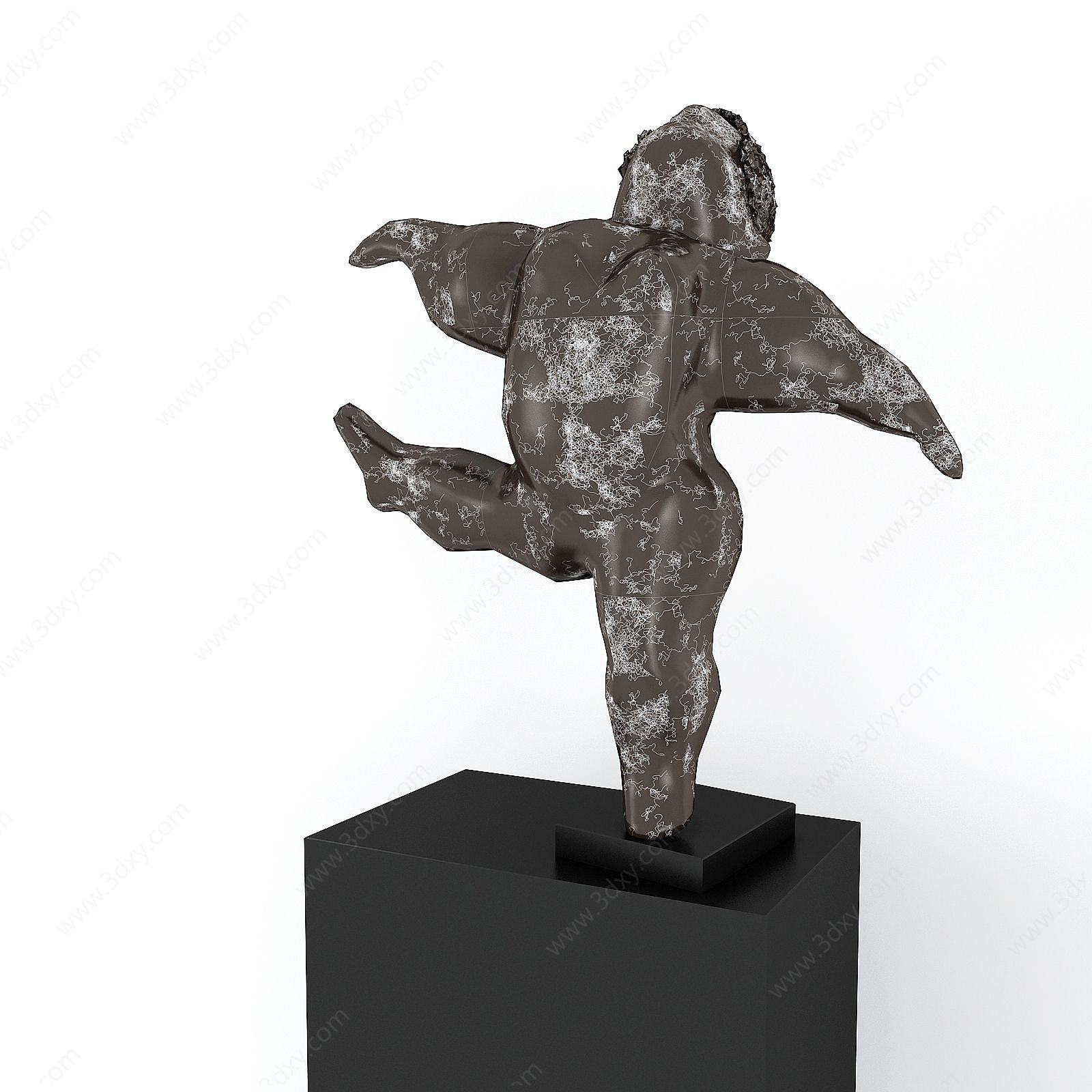 抽象人物雕塑摆件3D模型