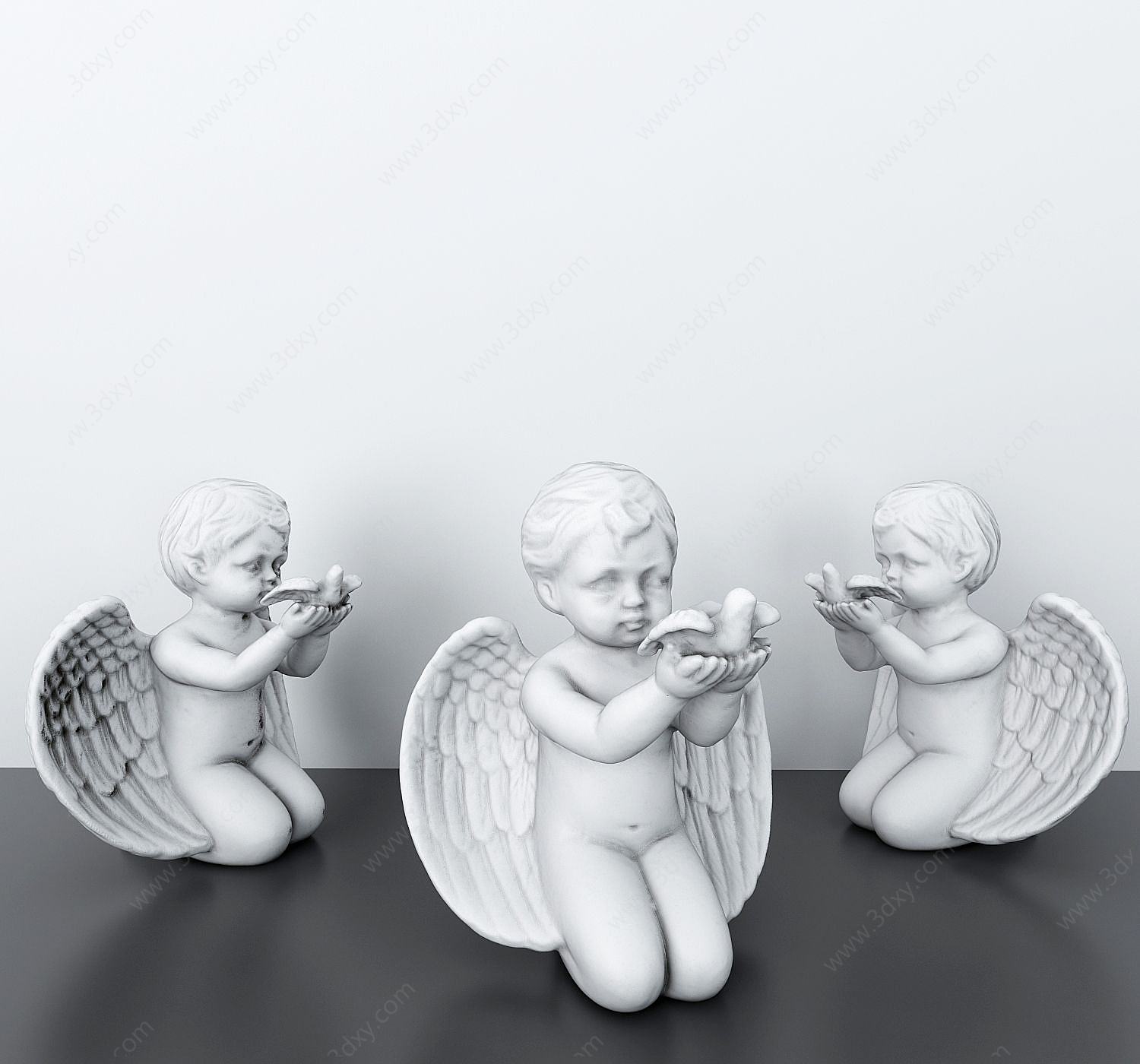 天使宝宝雕塑摆件3D模型