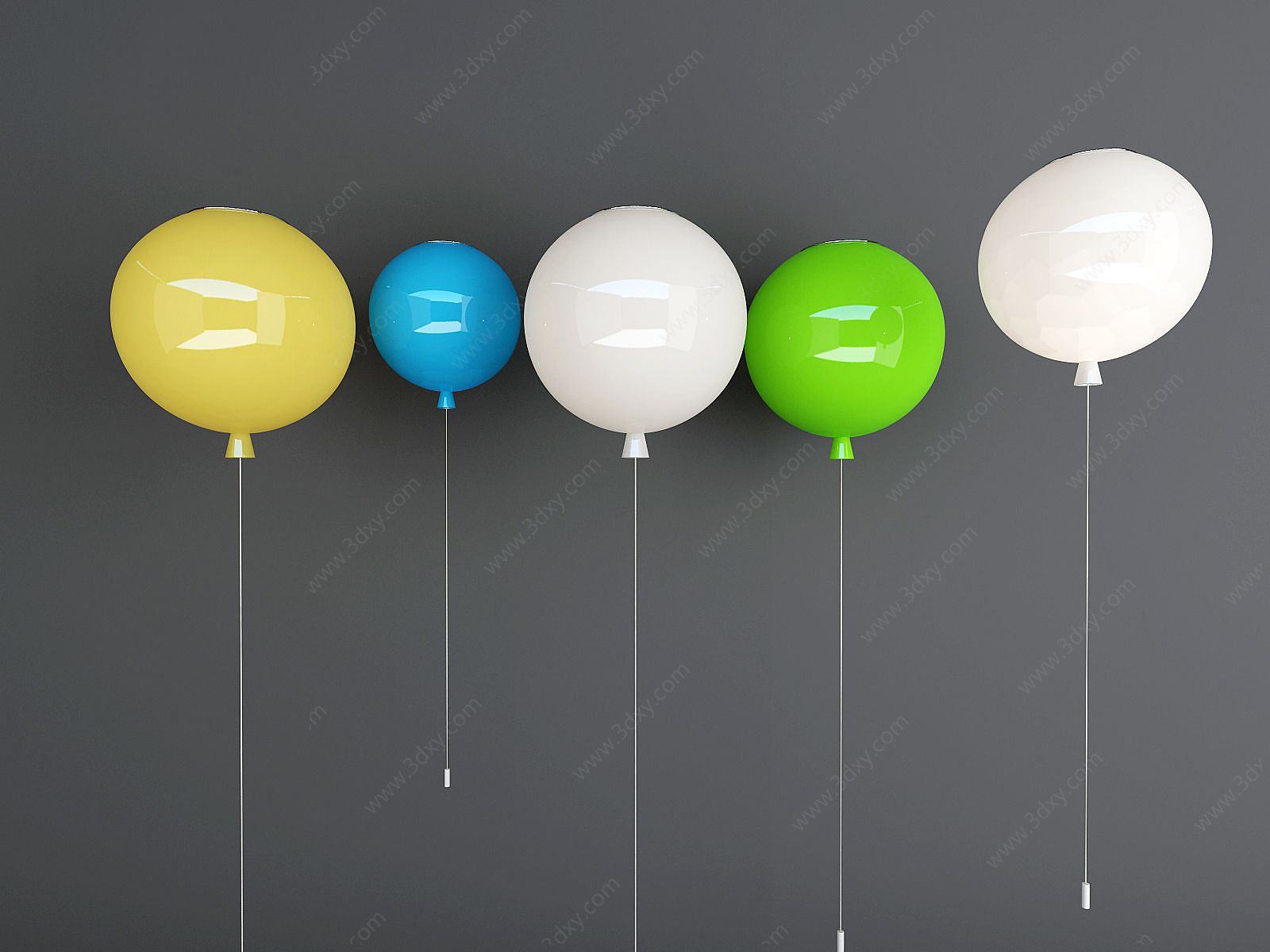 彩色气球吊灯3D模型