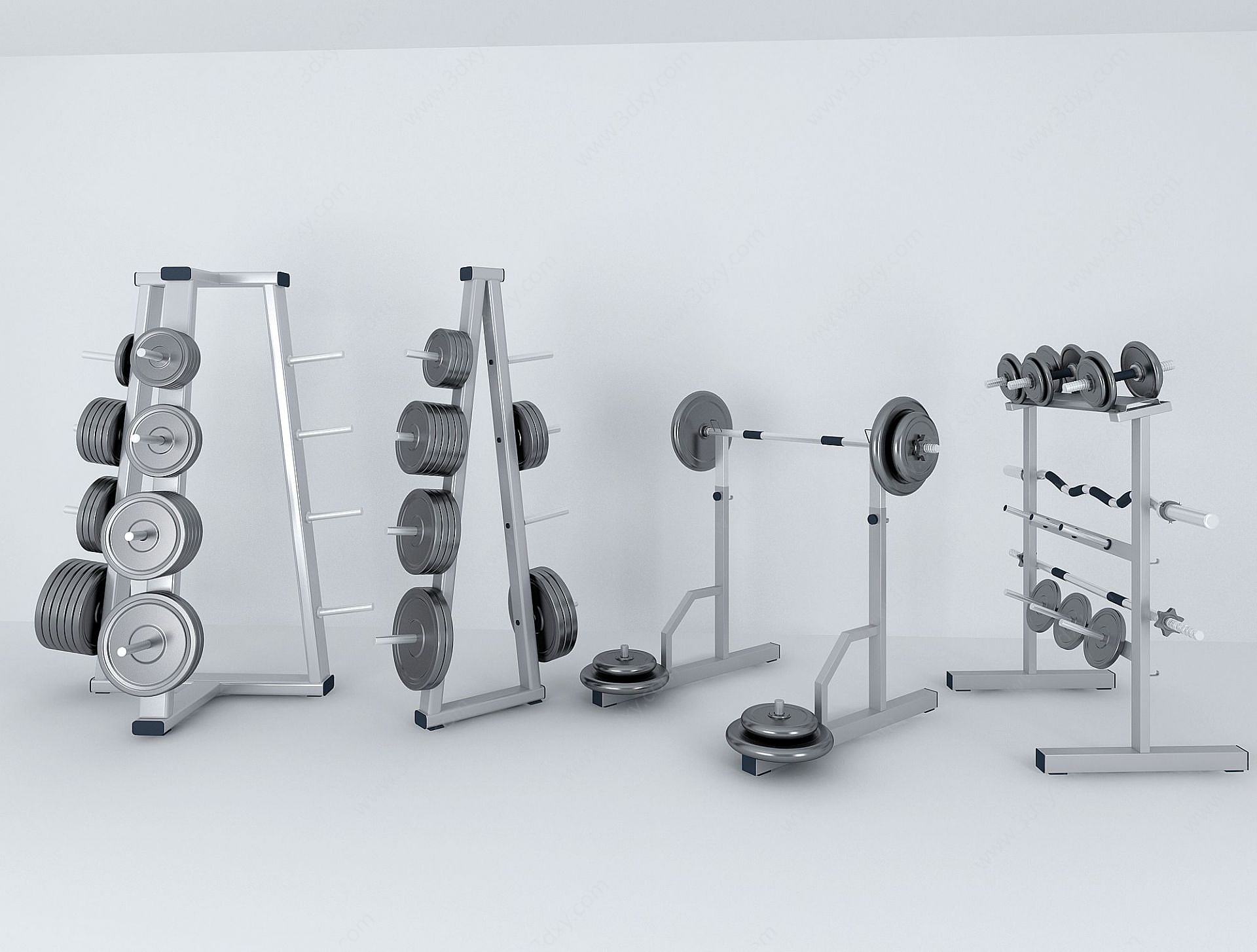 体育器材杠铃架子3D模型