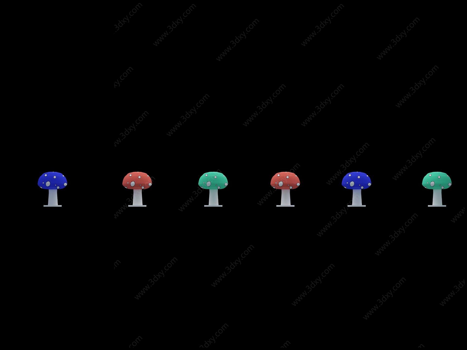 蘑菇组装饰品3D模型