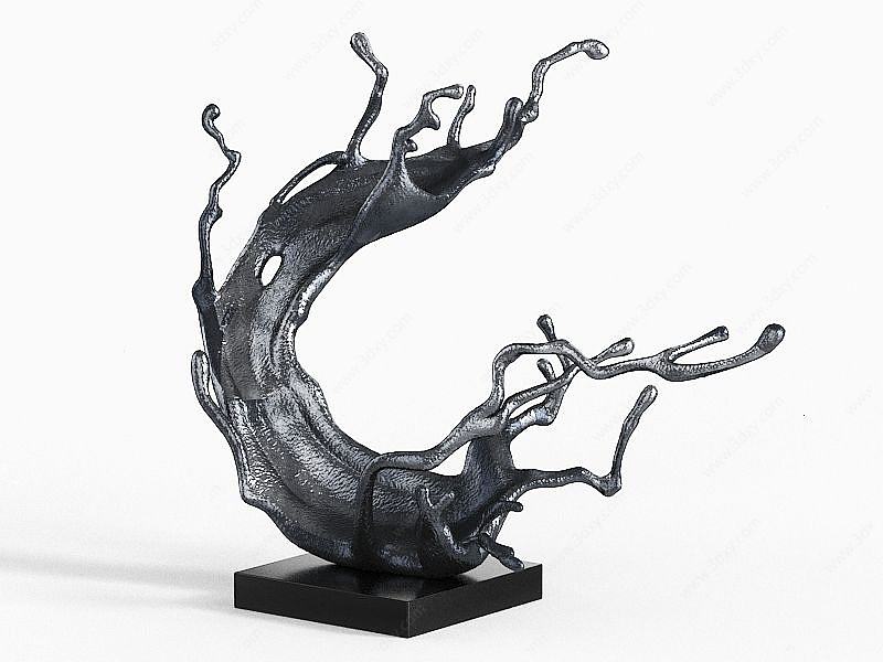 抽象派雕塑摆件3D模型