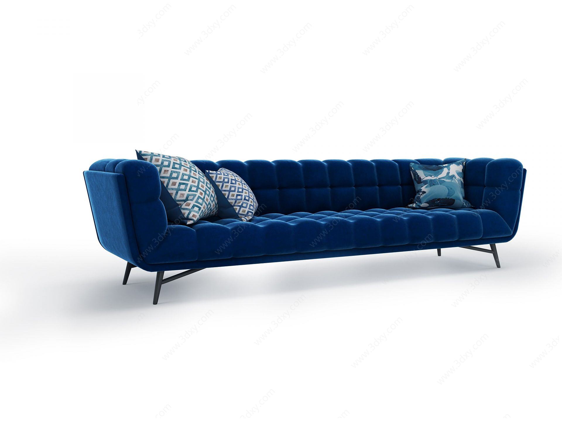 现代绒布沙发3D模型