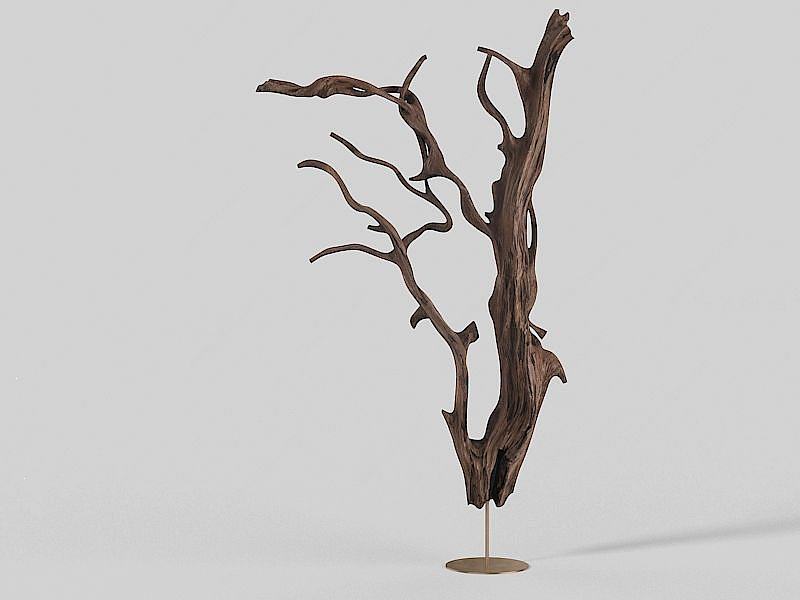 树枝雕塑摆件3D模型