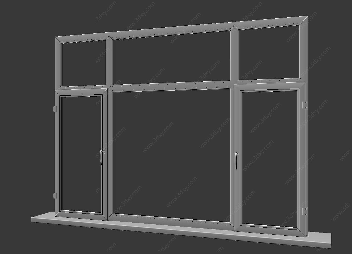 现代塑钢窗框3D模型